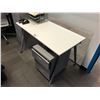 Image 1 : GREY OFFICE DESK, 3 DRAWER FILE CABINET & 3 DRAWER PEDESTAL