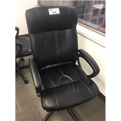 BLACK LEATHER HI BACK OFFICE CHAIR