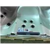 Image 2 : CAL SPAS  8' X 8' PREMIUIM HOT TUB WITH GYPSUM INTERIOR AND SMOKE EXTERIOR.  TUB FEATURES: 93 CANDY