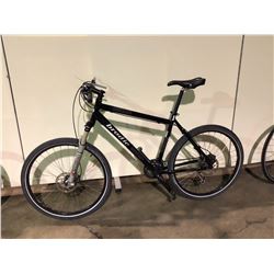 BLACK BRODIE LIGHTNING 27 SPEED FRONT SUSPENSION HYBRID BIKE WITH FULL DISC BRAKES