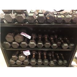 6 - 10LBS DUMBBELLS, 2 - 8LBS DUMBBELLS & 4 - 5LBS DUMBBELLS