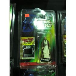 2 FIGURES IN ORIGINAL PACKAGE: KENNER STAR WARS POWER OF THE FORCE FREEZE FRAME OBI-WAN