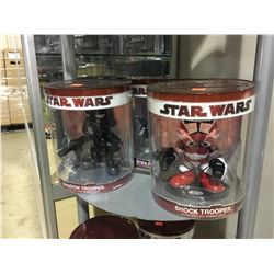3 STAR WAR ULTRA-STYLIZED BOBBLE-HEADS IN PACKAGING: SHOCK TROOPER, BOBA FETT & SHADOW TROOPER