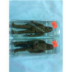 PAIR OF VINTAGE STAR WARS CHEWBACCA FIGURES VARYING GRADES