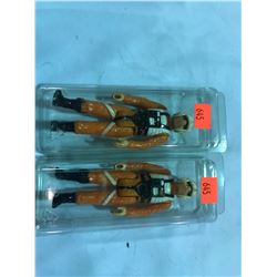 PAIR OF VINTAGE STAR WARS LUKE SKYWALKER X-WING PILOT FIGURES VARYING GRADES