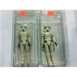 PAIR OF VINTAGE STAR WARS STORMTROOPER FIGURES VARYING GRADES