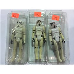 3 VINTAGE STAR WARS STORMTROOPER FIGURES VARYING GRADES