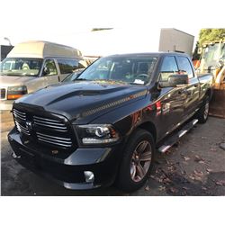 2015 DODGE RAM 1500 SPORT, 4DR PU, BLACK, VIN # 1C6RR7UTXFS766235