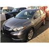 Image 1 : 2017 HONDA HRV, 4 DR SUV, GREY, VIN # 3CZRU5H30HM100173