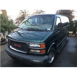 1997 GMC SAVANA 1500 SLE,  PASS VAN, GREEN, VIN # 1GKFG15R5V1053172