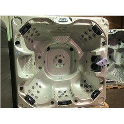 CAL SPAS 8' X 8' HOT TUB WITH GYPSUM INTERIOR AND MIST EXTERIOR.  TUB FEATURES: