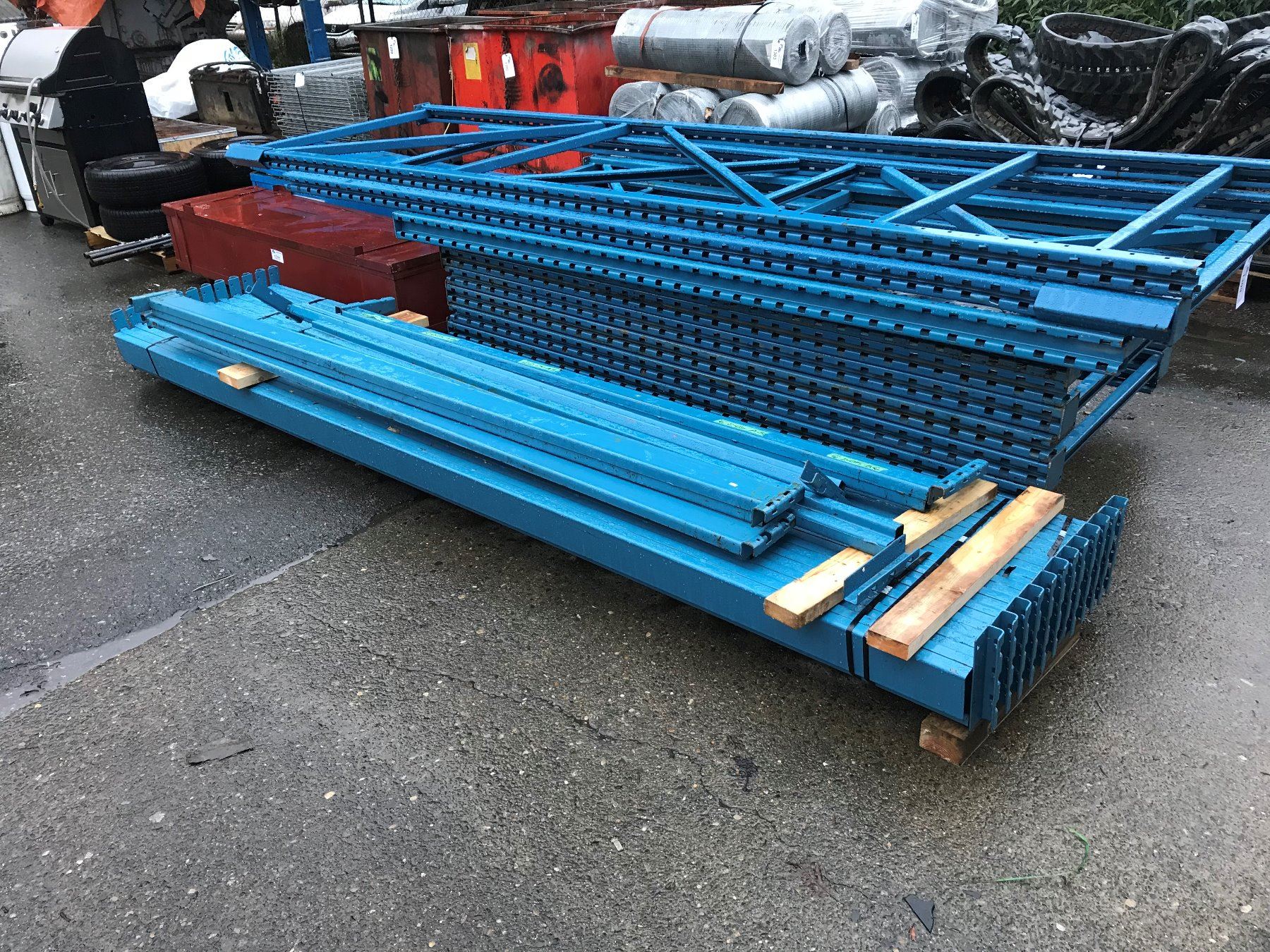 ASSORTED BLUE PALLET RACKING AND DECKING