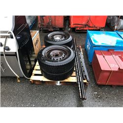 SET OF 4 TRAILER TIRES AND METAL