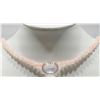 Image 2 : 14K YELLOW GOLD CLASP ROSE QUARTZ NECKLACE WITH MORGANITE PENDANT. INSURANCE VALUE $2150