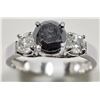 Image 2 : 14K WHITE GOLD BLACK (1.25CT) AND 2 WHITE (0.54CT) DIAMOND RING. INSURANCE VALUE $2900