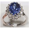 Image 2 : 14K WHITE GOLD TANZANITE(3.0CT) AND DIAMOND(0.27CT) RING WITH VIDEO GIFTBOX