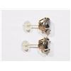 Image 2 : 14K YELLOW GOLD BLACK DIAMOND(5.0ct) STUD EARRINGS. INSURANCE VALUE $2400