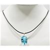 Image 2 : 14K YELLOW GOLD LARGE BLUE TOPAZ (28.30CT) NECKLACE, INSURANCE VALUE $2150