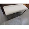 Image 1 : PADDED MICROFIBER & ROD IRON HALL BENCH (36X14")