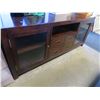 Image 1 : MAHOGANY 2 DRAWER/2 DOOR ENTERTAINMENT STAND (65"W X 20"D X 27"H)