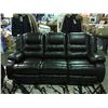 Image 2 : 2 PCS BROWN LEATHER RECLINING SOFA & LOVE SEAT SET