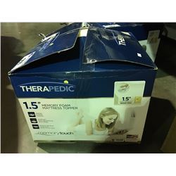 THERAPEDIC FULL SIZED 1.5" MEMORY FOAM MATTRESS TOPPER