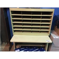 DOUBLE PEDESTAL OFFICE TABLE & METAL PIGEON HOLE ORGANIZER