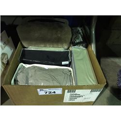 BOX OF ASSORTED  TWIN SIZED SHEET SETS & THROW BLANKET