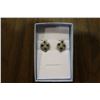 Image 2 : CERTIFIED NEW PAIR OF DIAMOND + SAPPHIRE EARRINGS 1.05CT SAPPHIRE, STERLING SILVER, OMEGA STYLE