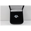Image 2 : CERTIFIED 1.40 CT BLUE TOPAZ + DIAMOND RING, HEART CUT SI CLARITY, 2 DIAMONDS, STERLING SILVER,