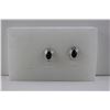 Image 2 : CERTIFIED NEW PAIR OF DIAMOND + SAPPHIRE EARRINGS. 1.2 OVAL CUT, BEZEL SET, STERLING SILVER,