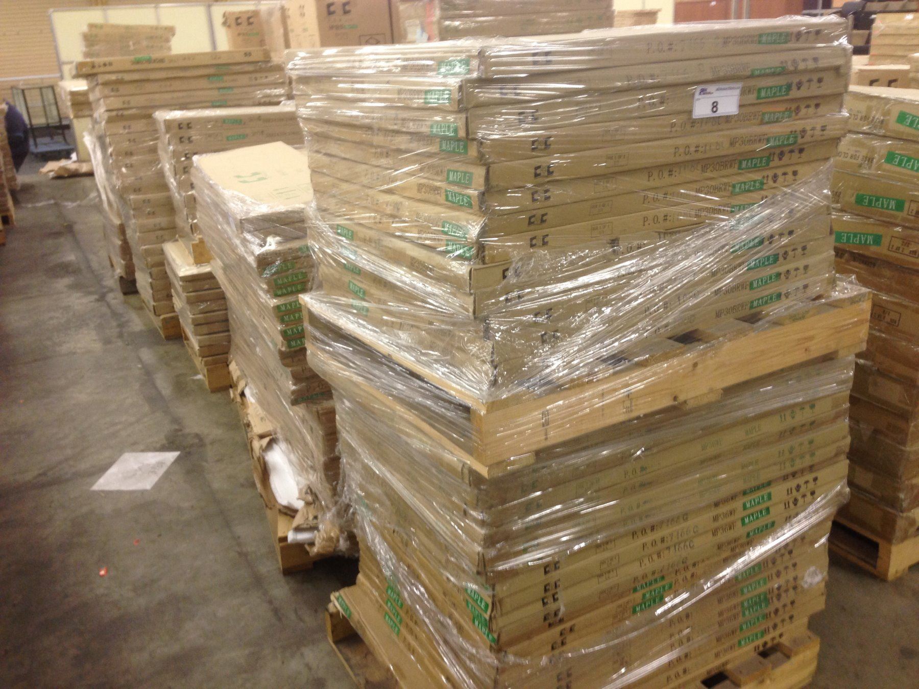 Maple Pallets 10 PALLETS OF MAPLE READY TO ASSEMBLE OFFICE FURNITURE
