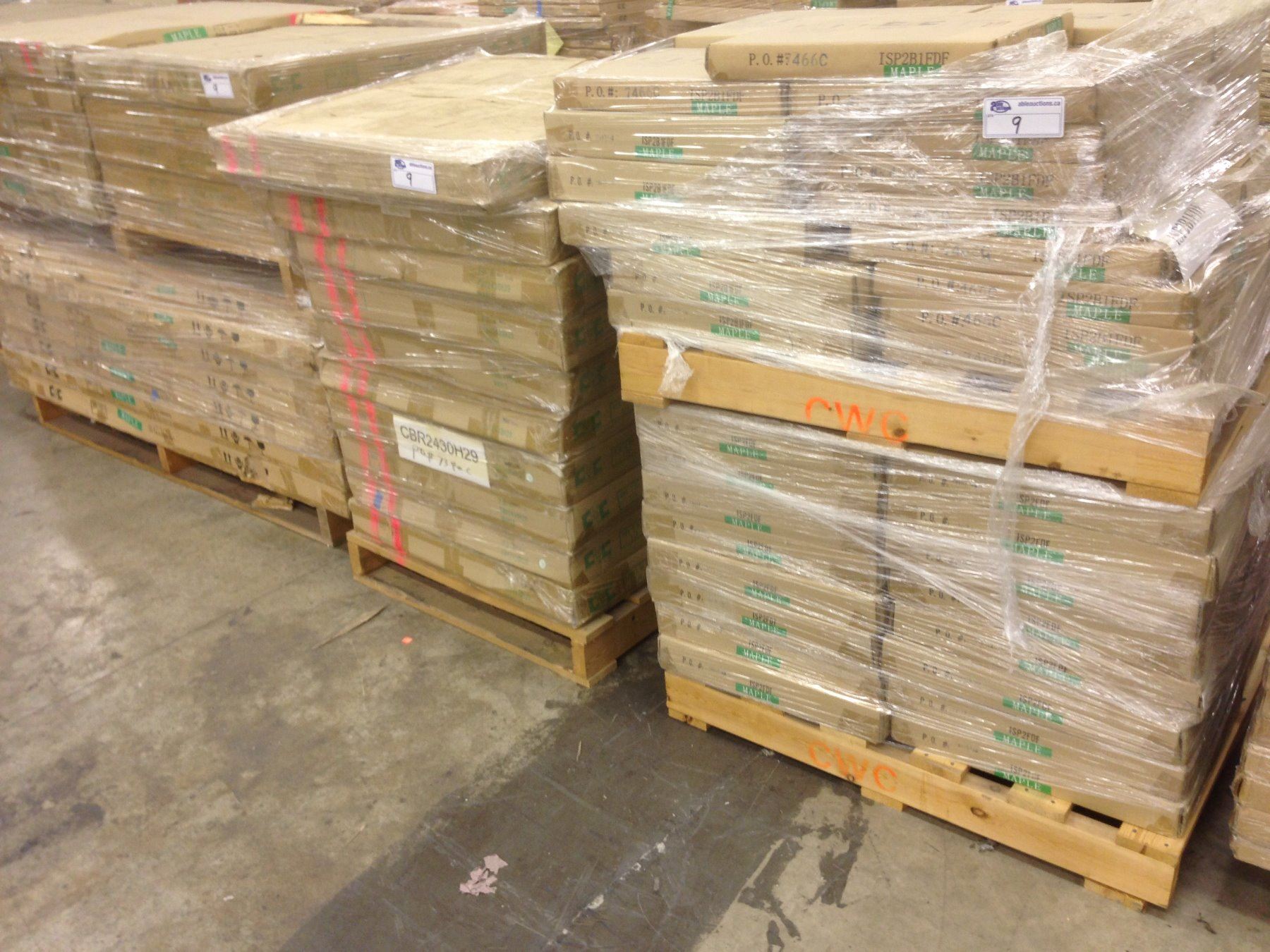 Maple Pallets 9 PALLETS OF MAPLE READY TO ASSEMBLE OFFICE FURNITURE