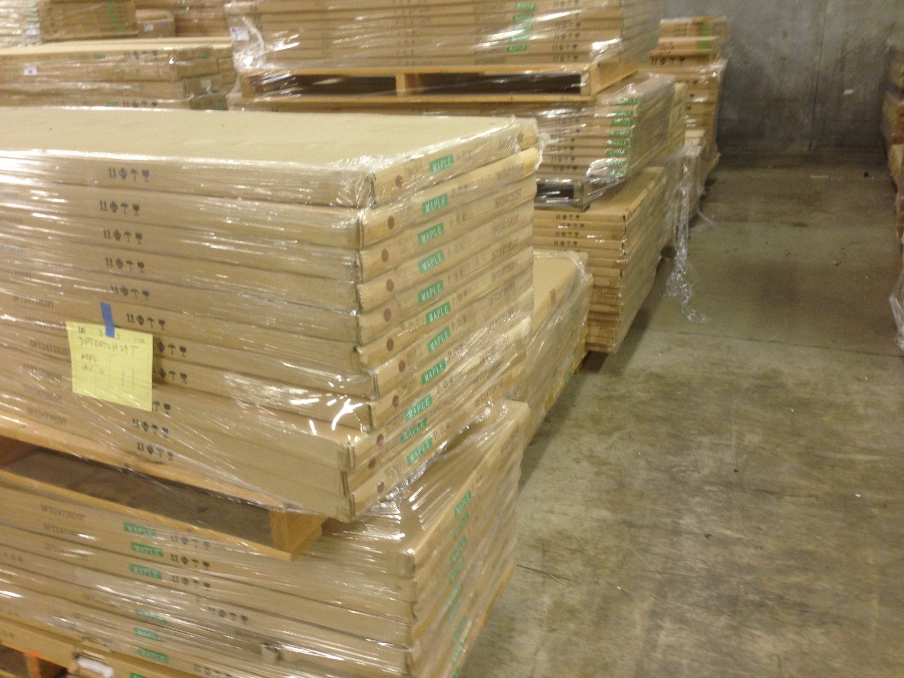 Maple Pallets 7 PALLETS OF MAPLE READY TO ASSEMBLE OFFICE FURNITURE