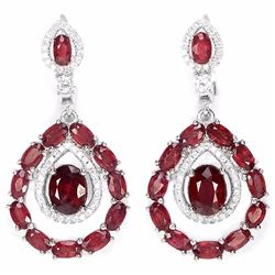 Natural Red Ruby 70 Carats Earrings