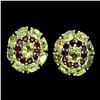 Image 1 : Natural Green Peridot Mozambique Garnet Earrings