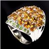 Image 2 : Natural Yellow Citrine Chrome Diopside 82.36 Cts Ring