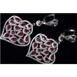 Natural Red Ruby Earrings ( Heavy)