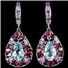 Image 1 : Natural TOPAZ AMETHYST RHODOLITE TANZANITE Earrings