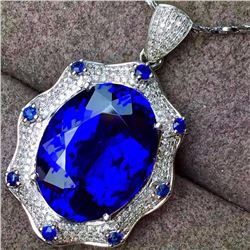 Stunning Natural Royal Blue Tanzanite 17.80 Cts Pendant
