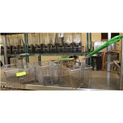 LOT OF 3 VARIOUS SIZED FRYER BASKETS
