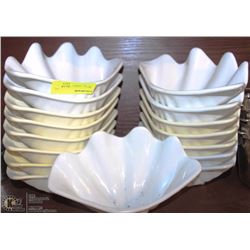 LOT OF 16 PLASTIC SHELL STYLE SERVING DISHES