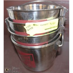 LOT OF 4 BREW CITY 5" STAINLESS STEEL BUCKETS