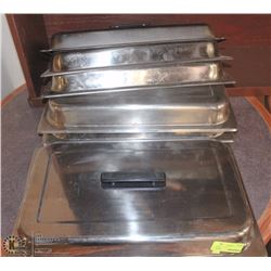 LOT OF 6 RECTAGULAR CHAFING DISH LIDS