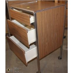 PORTABLE 3 DRAWER WORK CART