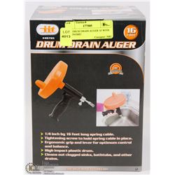 NEW DRUM DRAIN AUGER 16' WITH ERGONOMIC