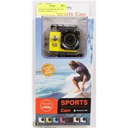 FULL HD WATERPROOF YELLOW SPORTS CAMERA 2" LCD