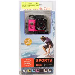 FULL HD WATERPROOF PINK SPORTS CAMERA 2" LCD