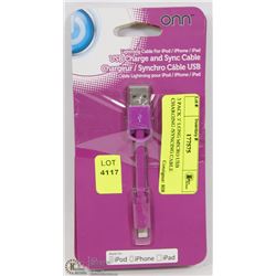 3 PACK 3' LONG MICRO USB CHARGING /SYNCING CABLE