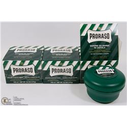 LOT OF 3 BOXES OF PRORASO SHAVING SOAP IN A BOWL